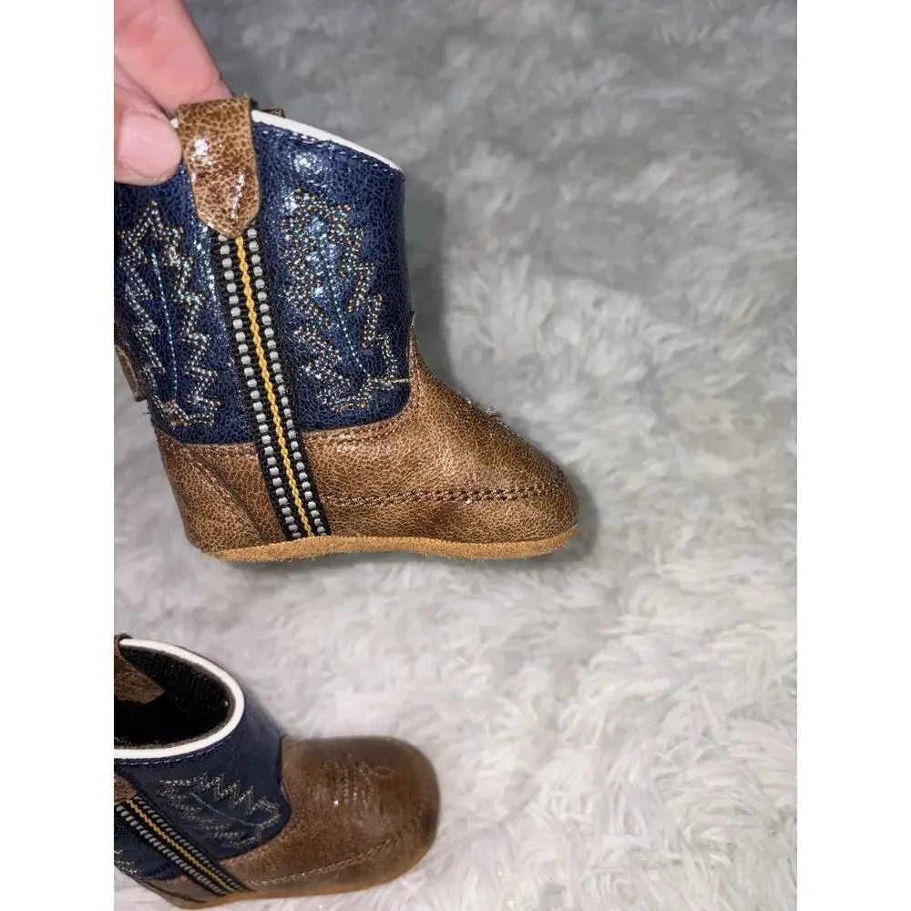 Old West “Poppets” Infant Sz. 1 Soft Cowboy Boots. Adorable, Excellent Condition